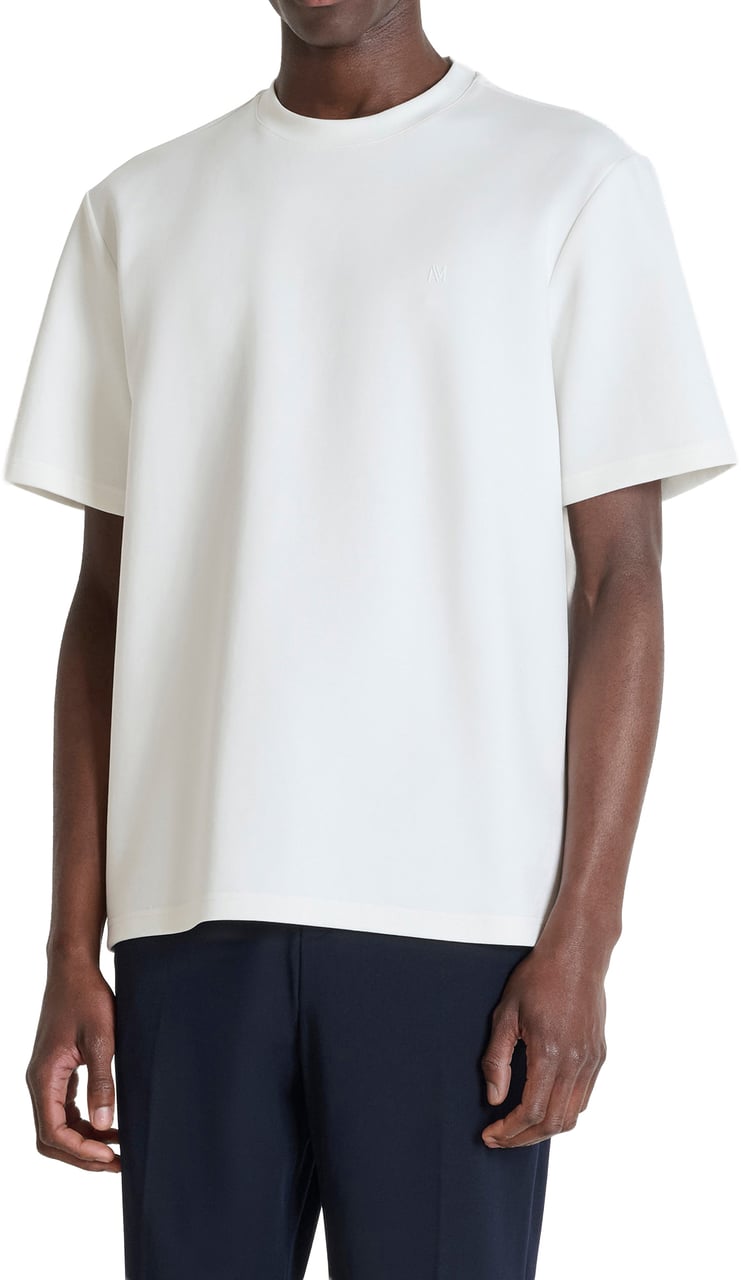 Antony Morato T-SHIRT RELAXED FIT IN STRETCH SCUBA WITH LOGO ON HEART Wit