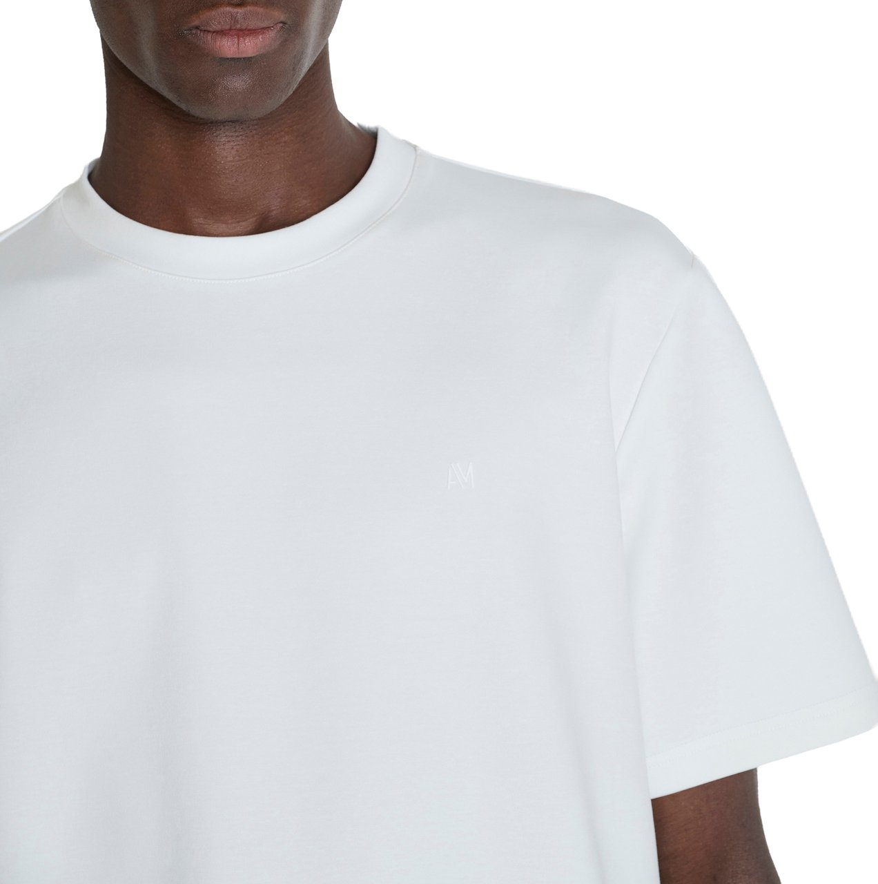 Antony Morato T-SHIRT RELAXED FIT IN STRETCH SCUBA WITH LOGO ON HEART Wit