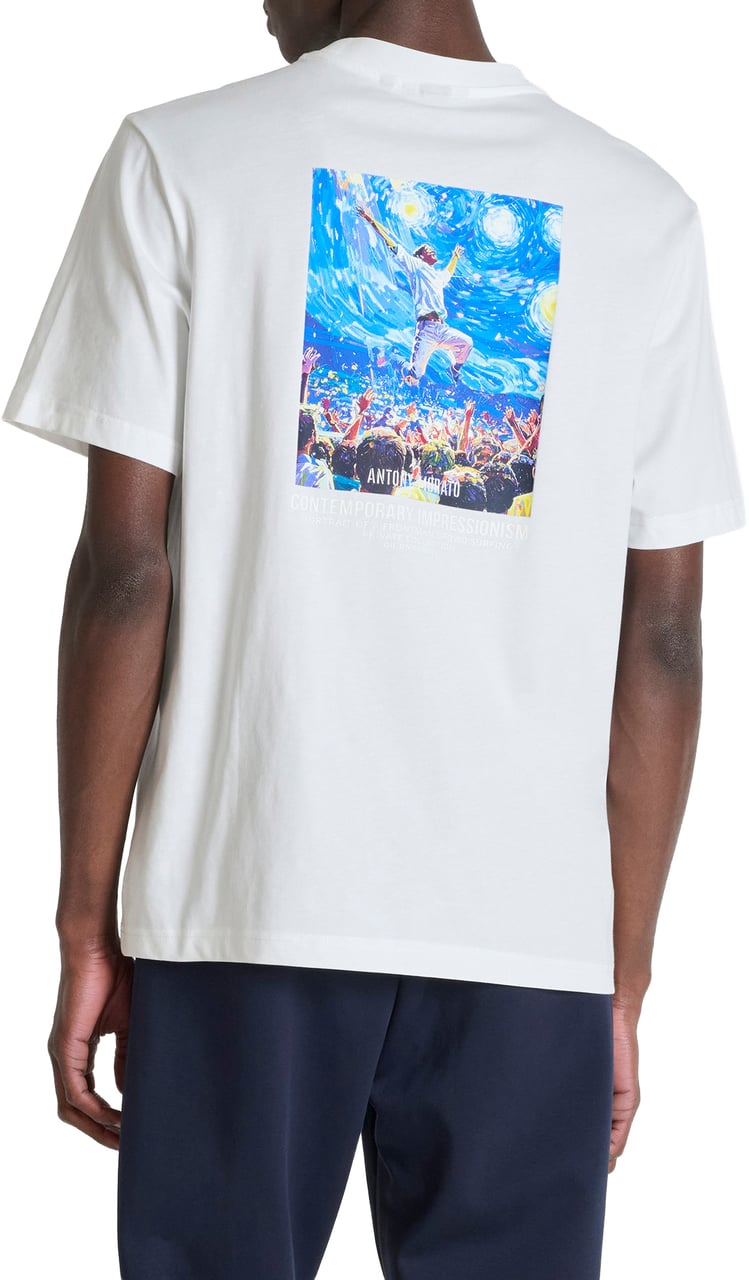 Antony Morato T-SHIRT RELAXED FIT IN JERSEY COTTON FABRIC WITH PRINT ON FRONT Beige