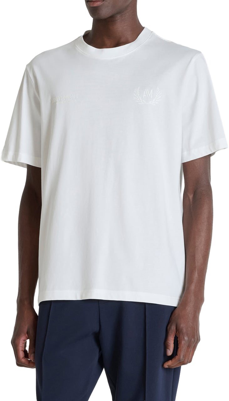Antony Morato T-SHIRT RELAXED FIT IN JERSEY COTTON FABRIC WITH PRINT ON FRONT Beige