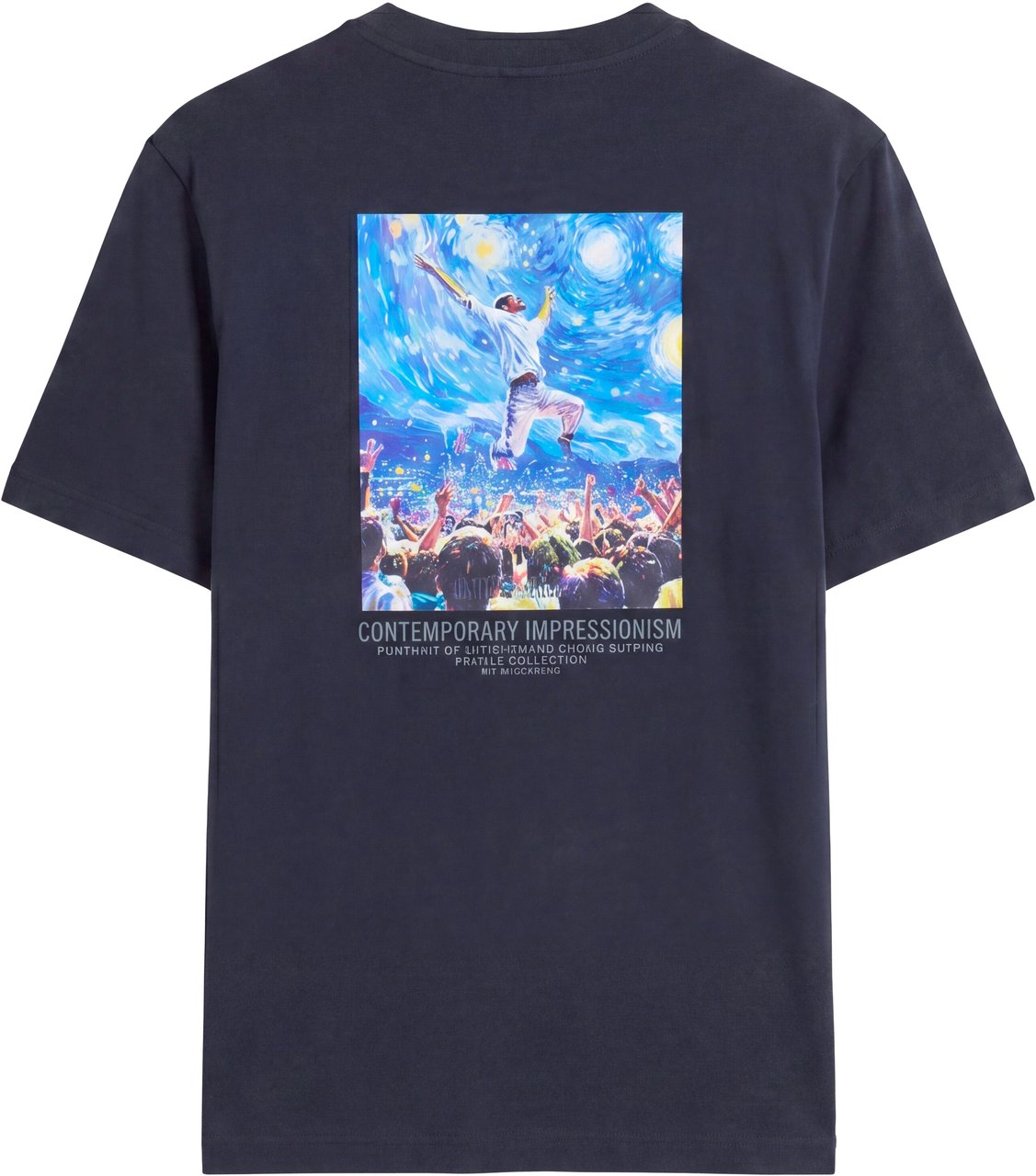 Antony Morato T-SHIRT RELAXED FIT IN JERSEY COTTON FABRIC WITH PRINT ON FRONT Blauw