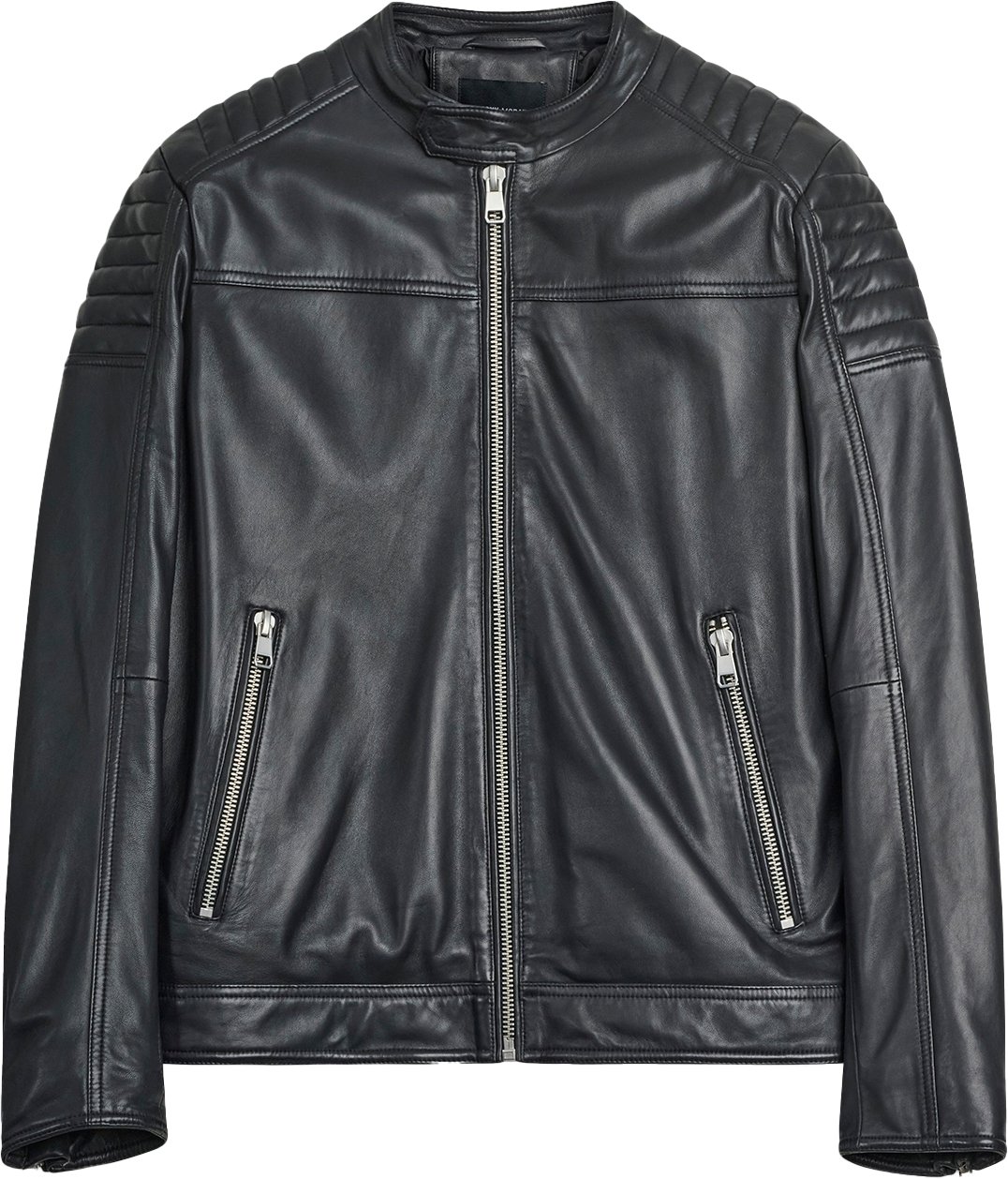 Antony Morato COAT SLIM FIT IN WASHED REAL LEATHER Zwart