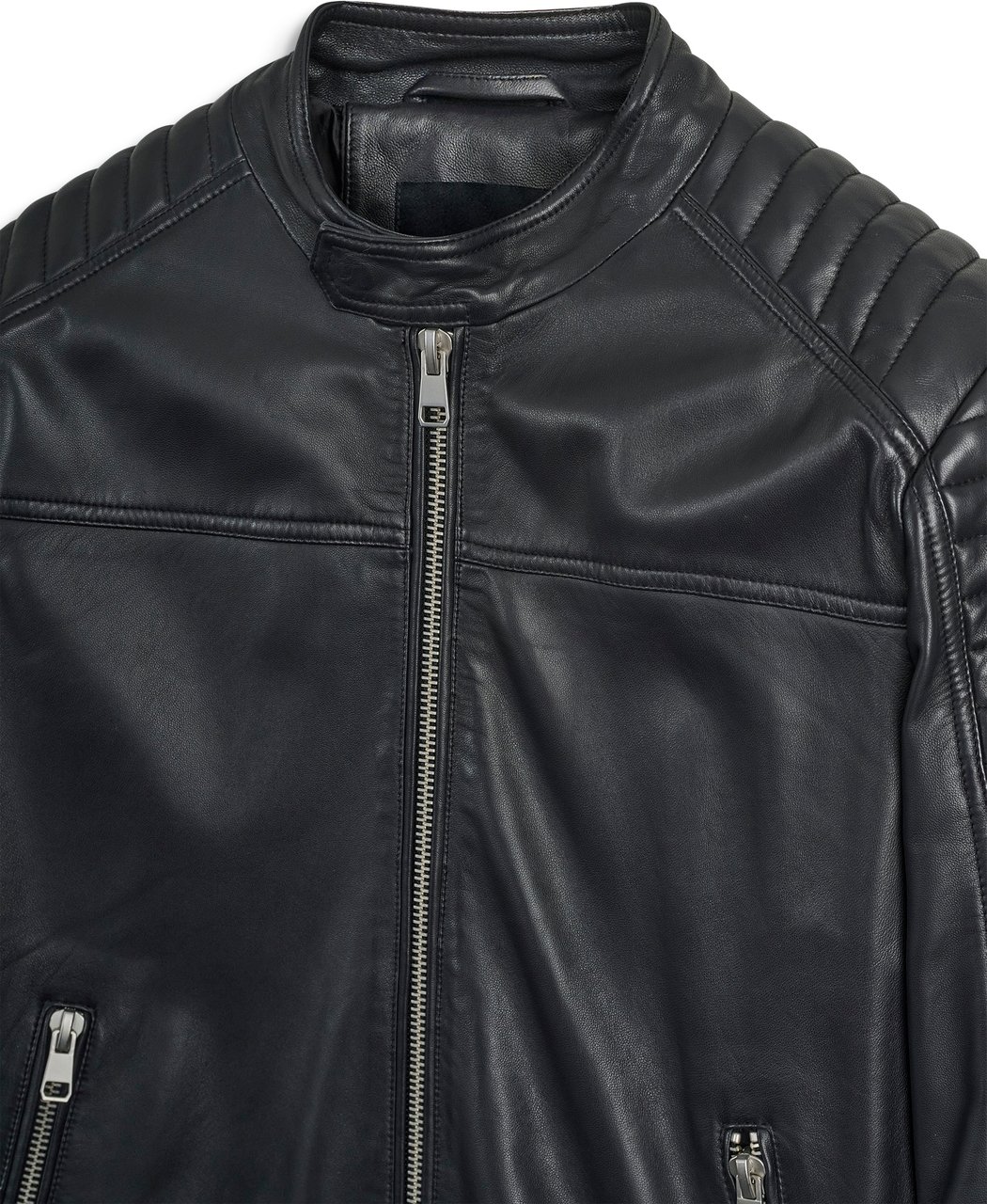 Antony Morato COAT SLIM FIT IN WASHED REAL LEATHER Zwart