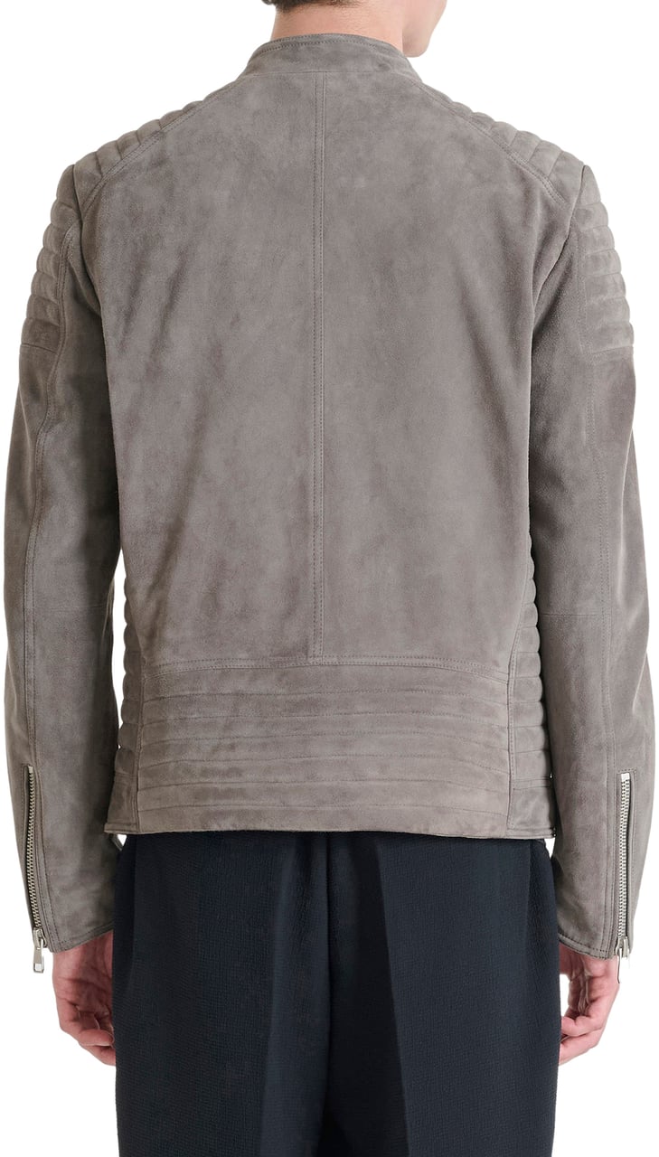 Antony Morato COAT SLIM FIT IN WASHED REAL LEATHER Grijs