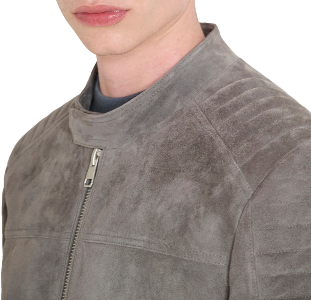 Antony Morato COAT SLIM FIT IN WASHED REAL LEATHER Grijs