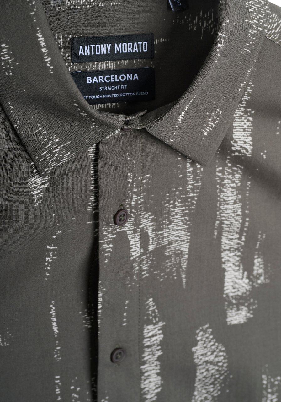 Antony Morato SHIRT BARCELONA REGULAR  STRAIGHT FIT WITH LOGOED METAL BADGE Groen