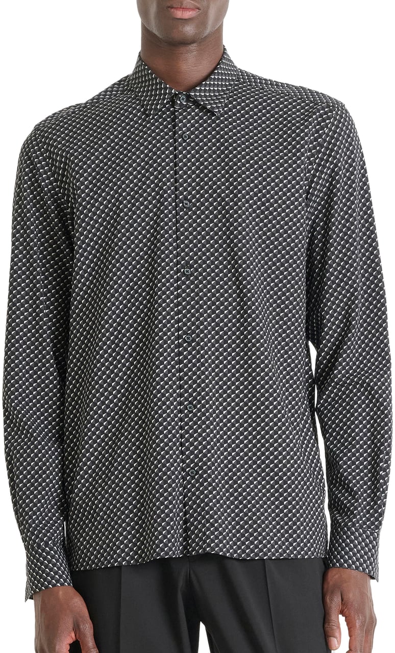 Antony Morato SHIRT BARCELONA REGULAR  STRAIGHT FIT WITH LOGOED BADGE Zwart