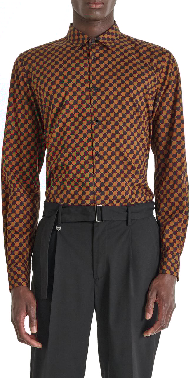 Antony Morato SHIRT BARCELONA REGULAR STRAIGHT FIT WITH LOGOED BADGE Bruin