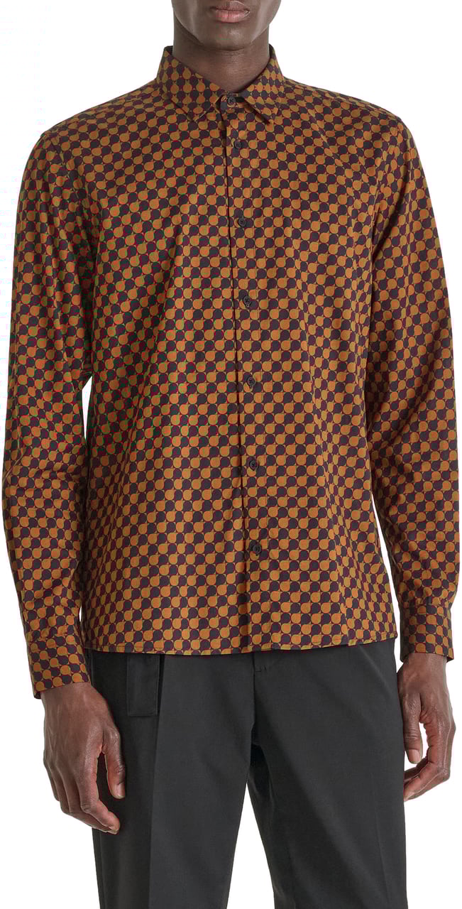 Antony Morato SHIRT BARCELONA REGULAR STRAIGHT FIT WITH LOGOED BADGE Bruin