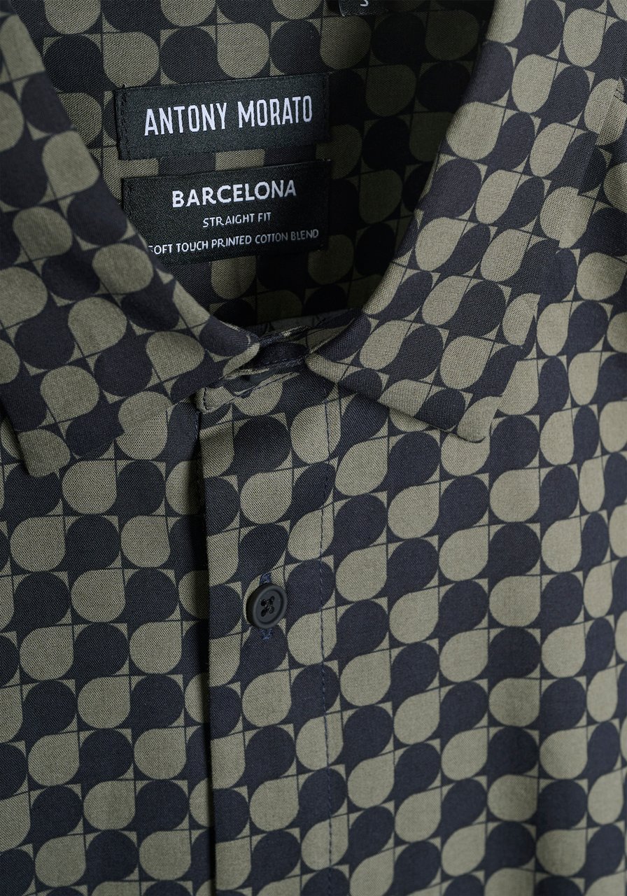 Antony Morato SHIRT BARCELONA REGULAR STRAIGHT FIT WITH LOGOED BADGE Groen