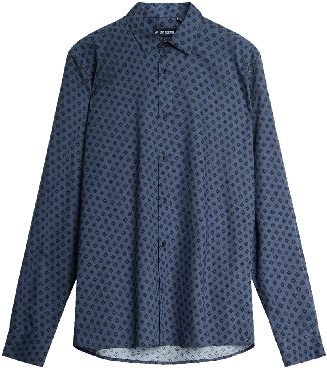 Antony Morato SHIRT BARCELONA REGULAR  STRAIGHT FIT WITH LOGOED METAL BADGE Blauw