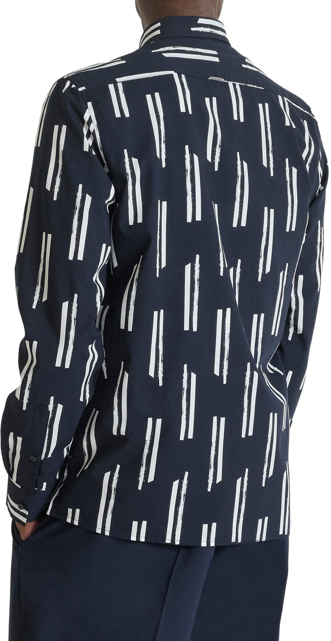 Antony Morato SHIRT BARCELONA REGULAR  STRAIGHT FIT IN  WITH LOGOED  BADGE Blauw