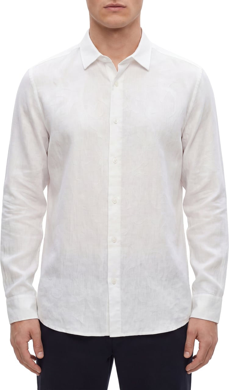Antony Morato SHIRT BARCELONA REGULAR STRAIGHT FIT IN SOFT TOUCH JACQUARD COTTON FABRIC WITH LOGOED BADGE Beige