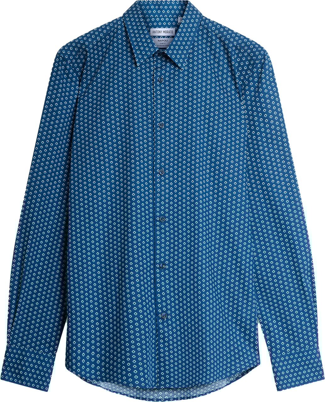 Antony Morato SHIRT NAPOLI SLIM FIT IN SOFT TOUCH PRINTED Blauw
