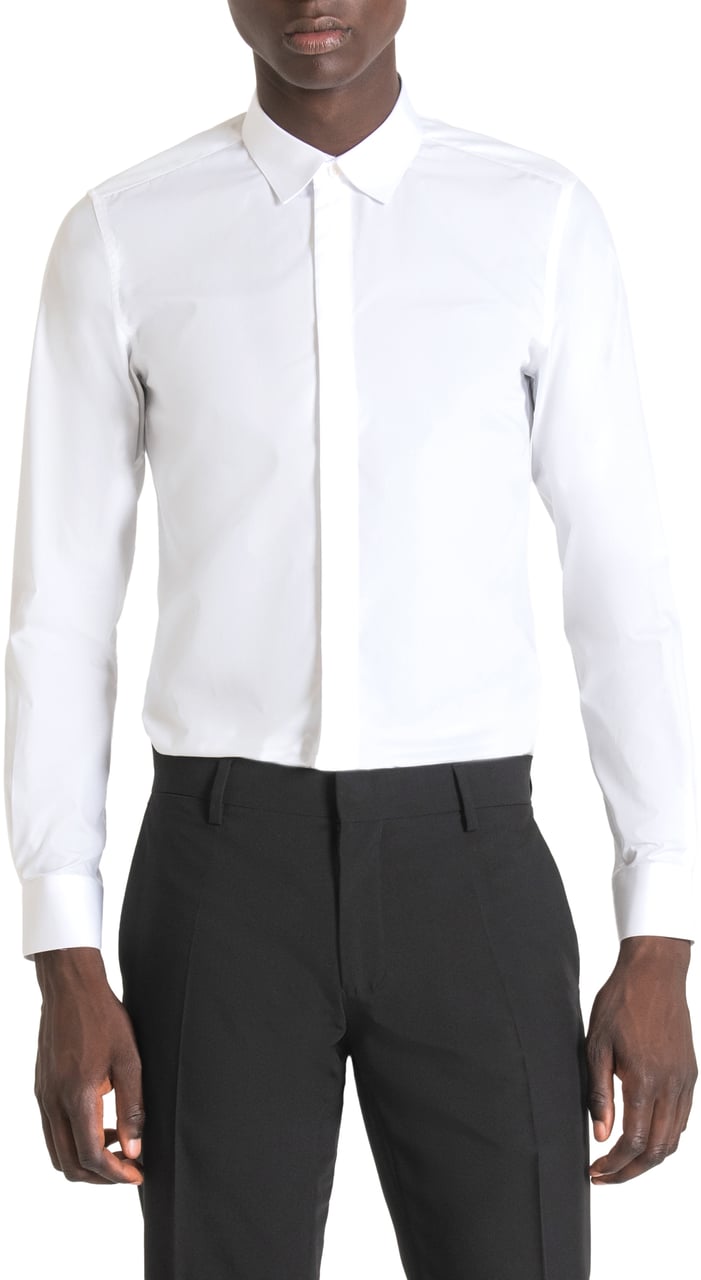 Antony Morato "LONDON" SLIM-FIT SHIRT WITH CONCEALED BUTTONS Wit