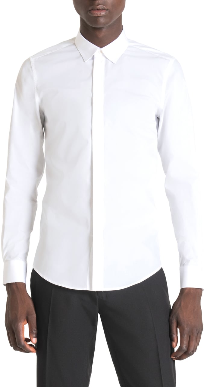 Antony Morato "LONDON" SLIM-FIT SHIRT WITH CONCEALED BUTTONS Wit