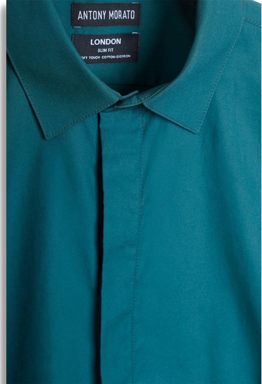 Antony Morato SHIRT LONDON SLIM FIT IN SOFT TOUCH COTTON EASY IRON Groen