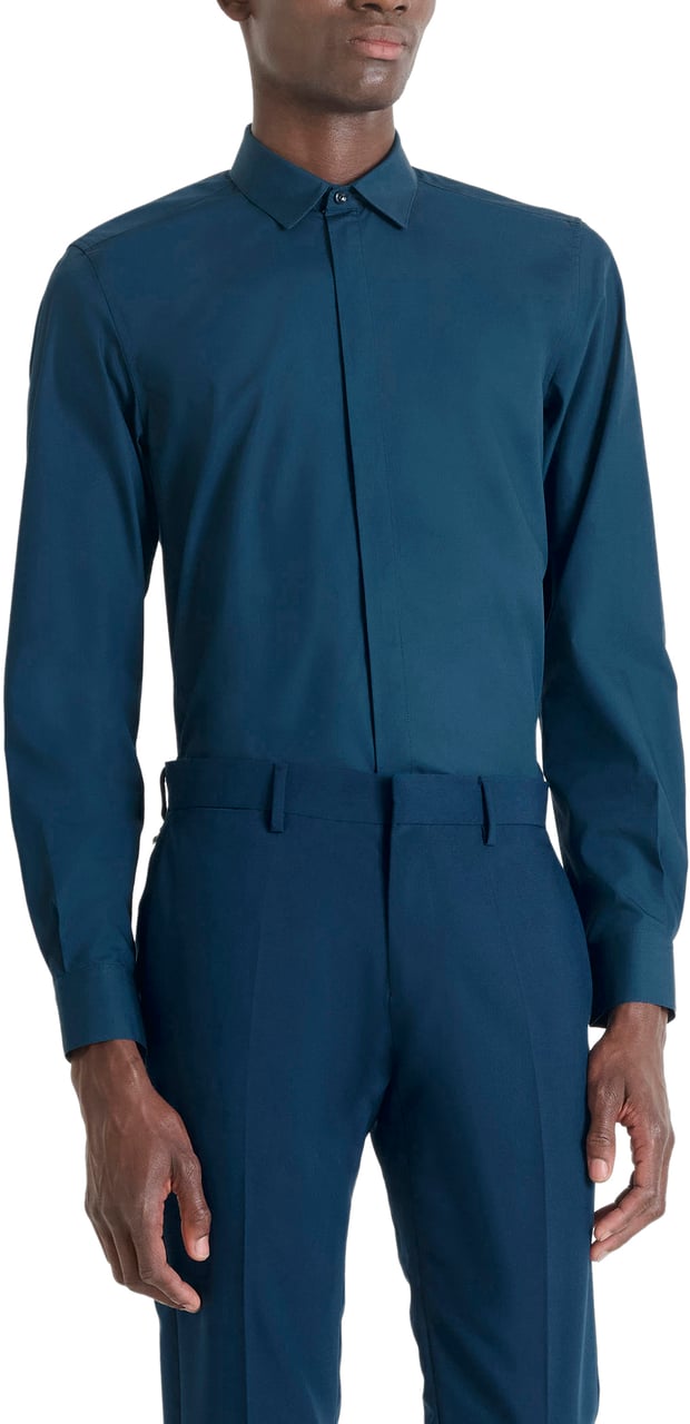 Antony Morato SHIRT LONDON SLIM FIT IN SOFT TOUCH COTTON EASY IRON Blauw