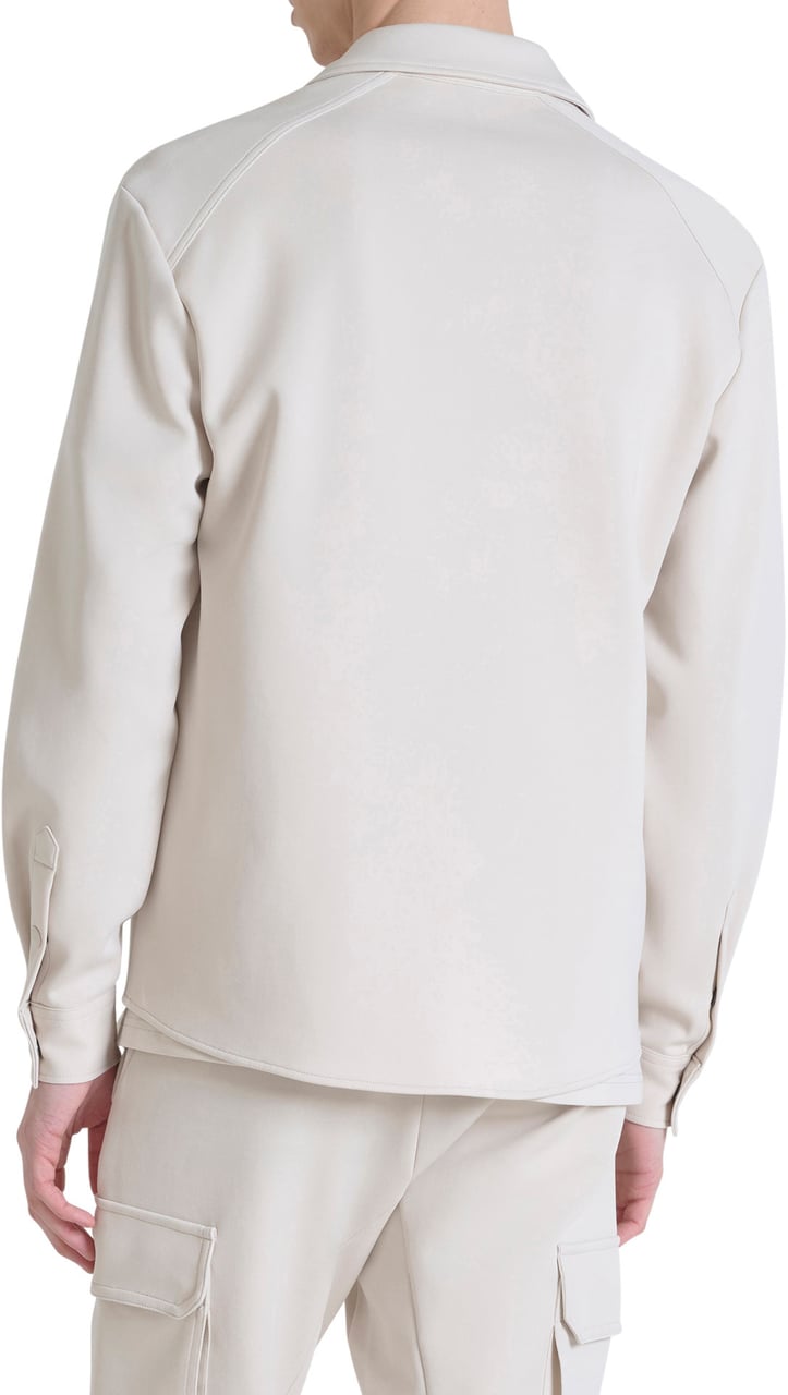 Antony Morato SHIRT REGULAR FIT IN INTERLOCK COTTON BLEND FABRIC WITH LOGOED RUBBER FLAG Beige