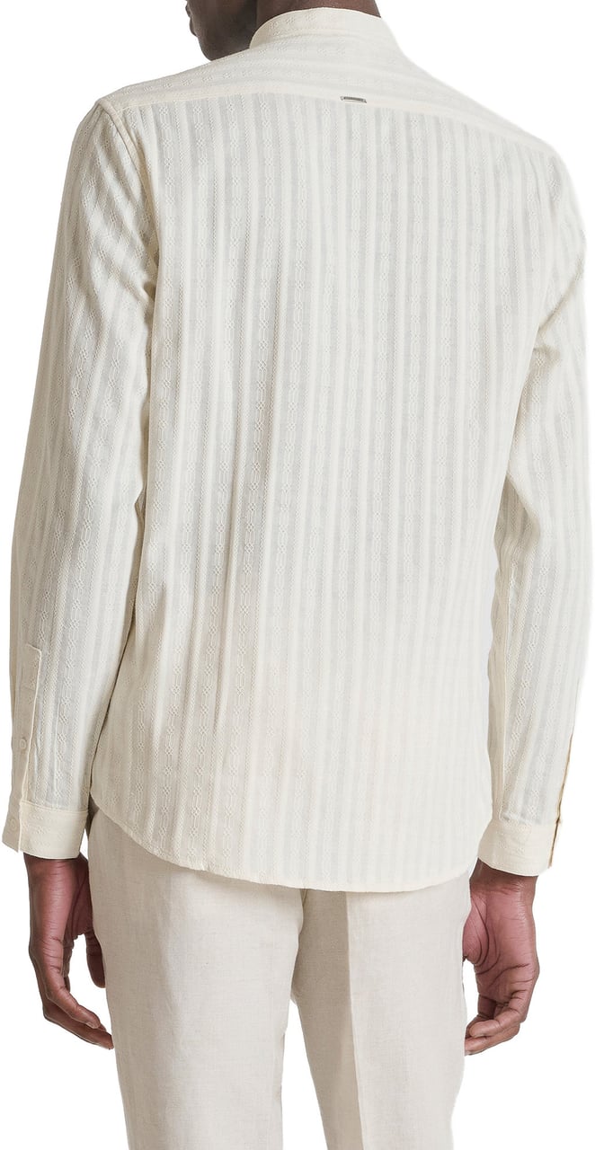 Antony Morato SHIRT SEOUL REGULAR FIT IN COTTON FABRIC EMBROIDERED STRIPERS Beige