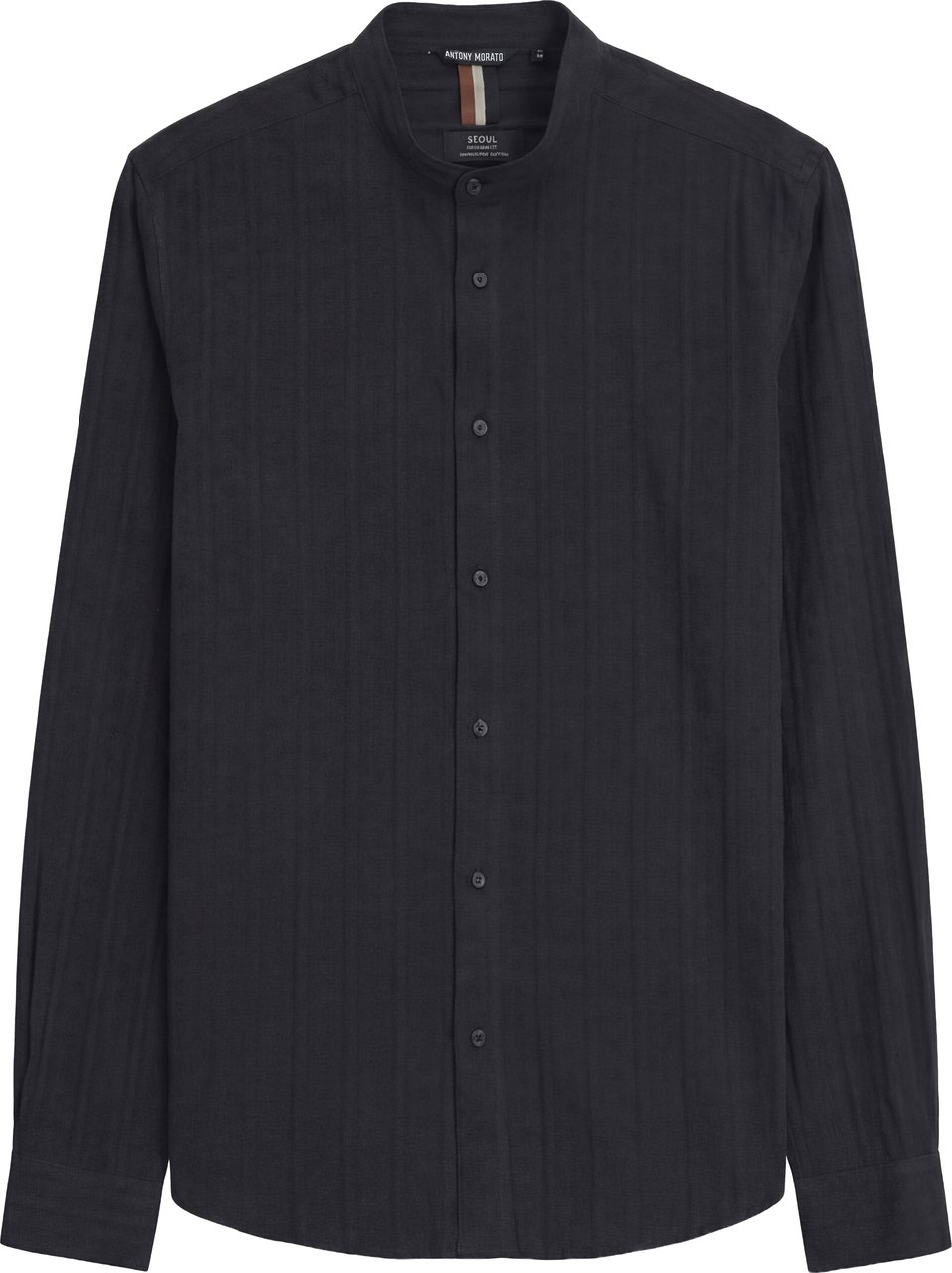 Antony Morato SHIRT SEOUL REGULAR FIT IN COTTON FABRIC EMBROIDERED STRIPERS Zwart