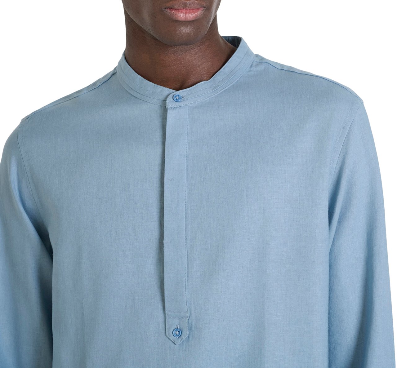 Antony Morato SHIRT KILIS RELAXED FIT IN SOFT TOUCH LINEN VISCOSE BLEND FABRIC Blauw