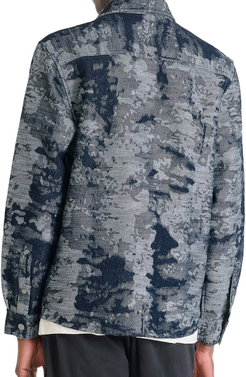 Antony Morato SHIRT REGULAR FIT CAMOUFLGE WITH LOGO PLAQUETTE Blauw