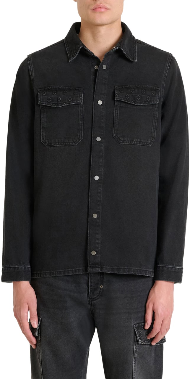 Antony Morato DENIM SHIRT LENNY REGULAR FIT IN BLACK BLACK DENIM Zwart