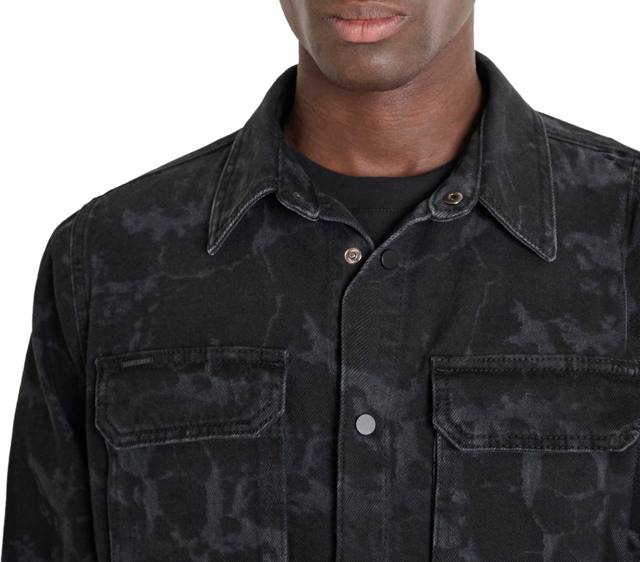 Antony Morato SHIRT ROB REGULAR FIT IN  BLACK BLACK DENIM Zwart