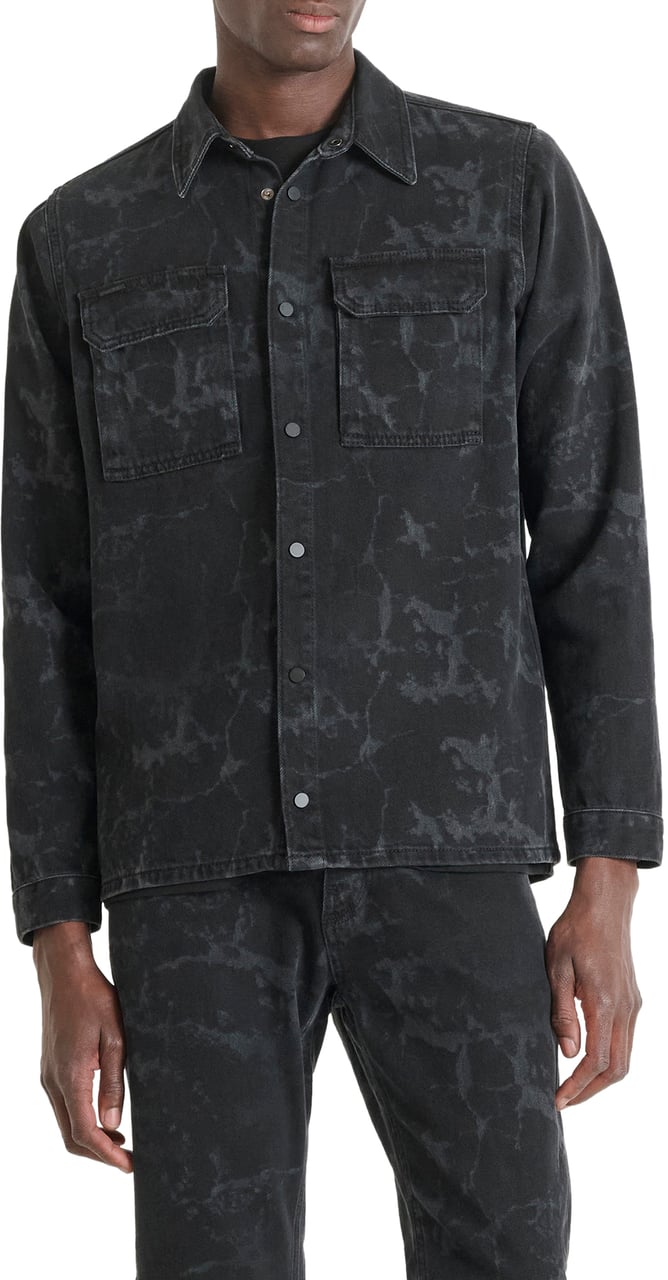 Antony Morato SHIRT ROB REGULAR FIT IN  BLACK BLACK DENIM Zwart