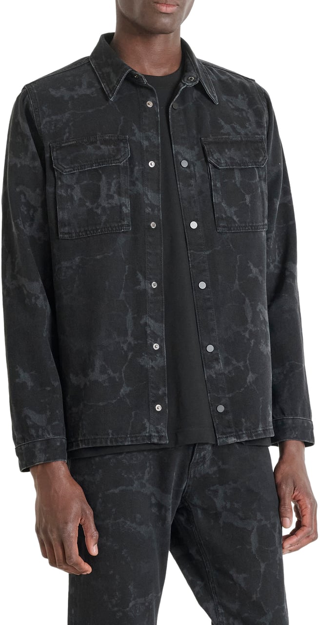 Antony Morato SHIRT ROB REGULAR FIT IN  BLACK BLACK DENIM Zwart