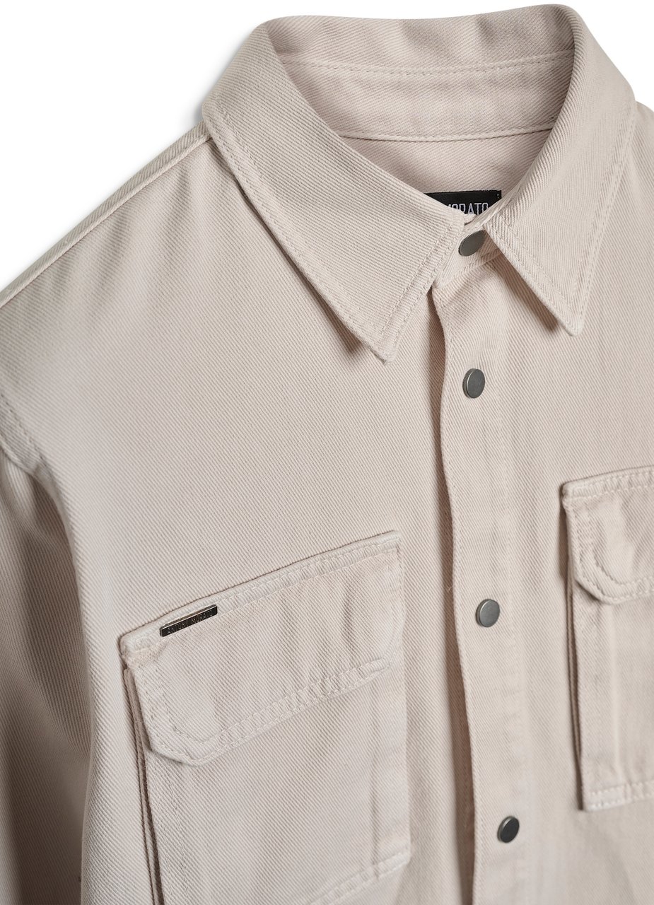 Antony Morato SHIRT ROB REGULAR FIT IN COLOURED BULL DENIM Beige