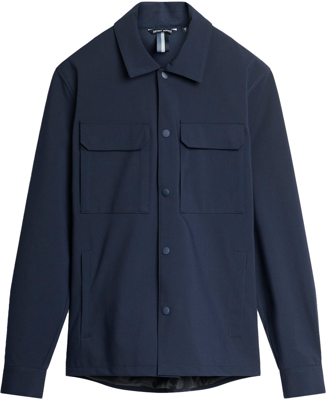 Antony Morato SHIRT REGULAR FIT WITH LOGOED METAL BADGE Blauw