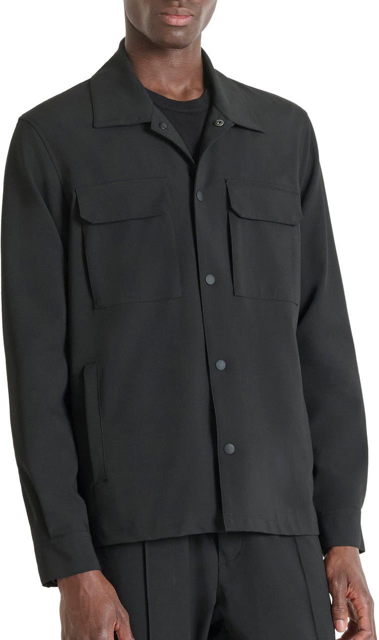 Antony Morato SHIRT REGULAR FIT WITH LOGOED BADGE Zwart