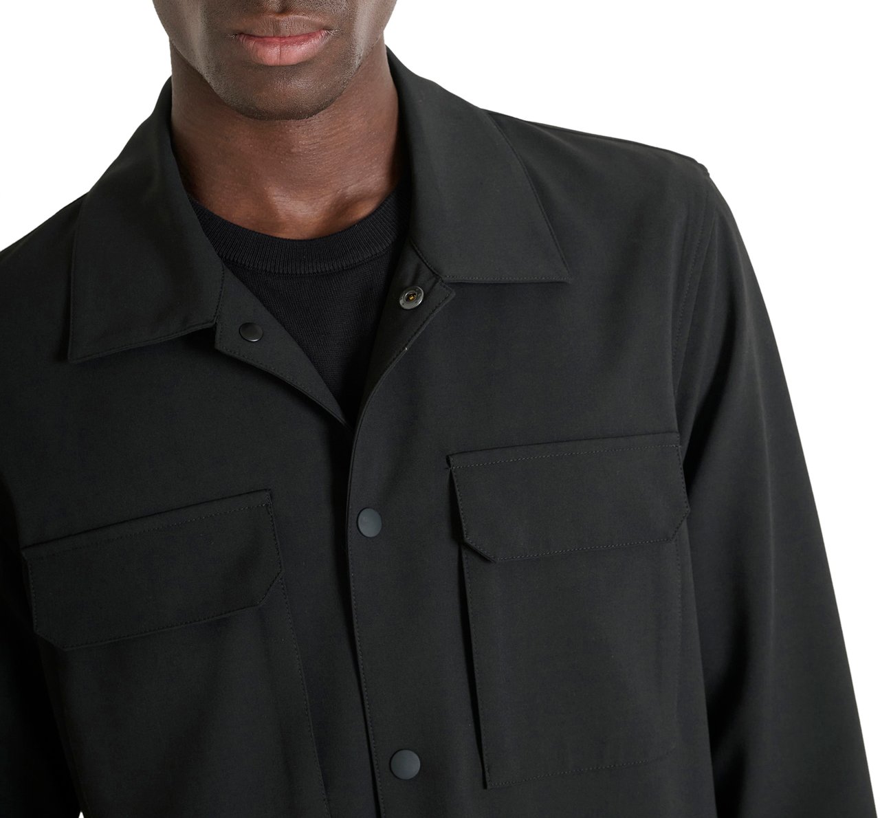 Antony Morato SHIRT REGULAR FIT WITH LOGOED BADGE Zwart