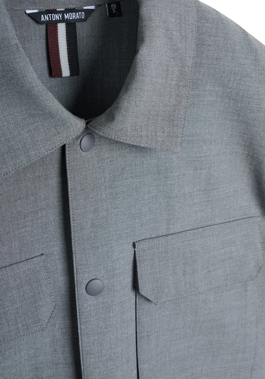 Antony Morato SHIRT REGULAR FIT WITH LOGOED BADGE Grijs