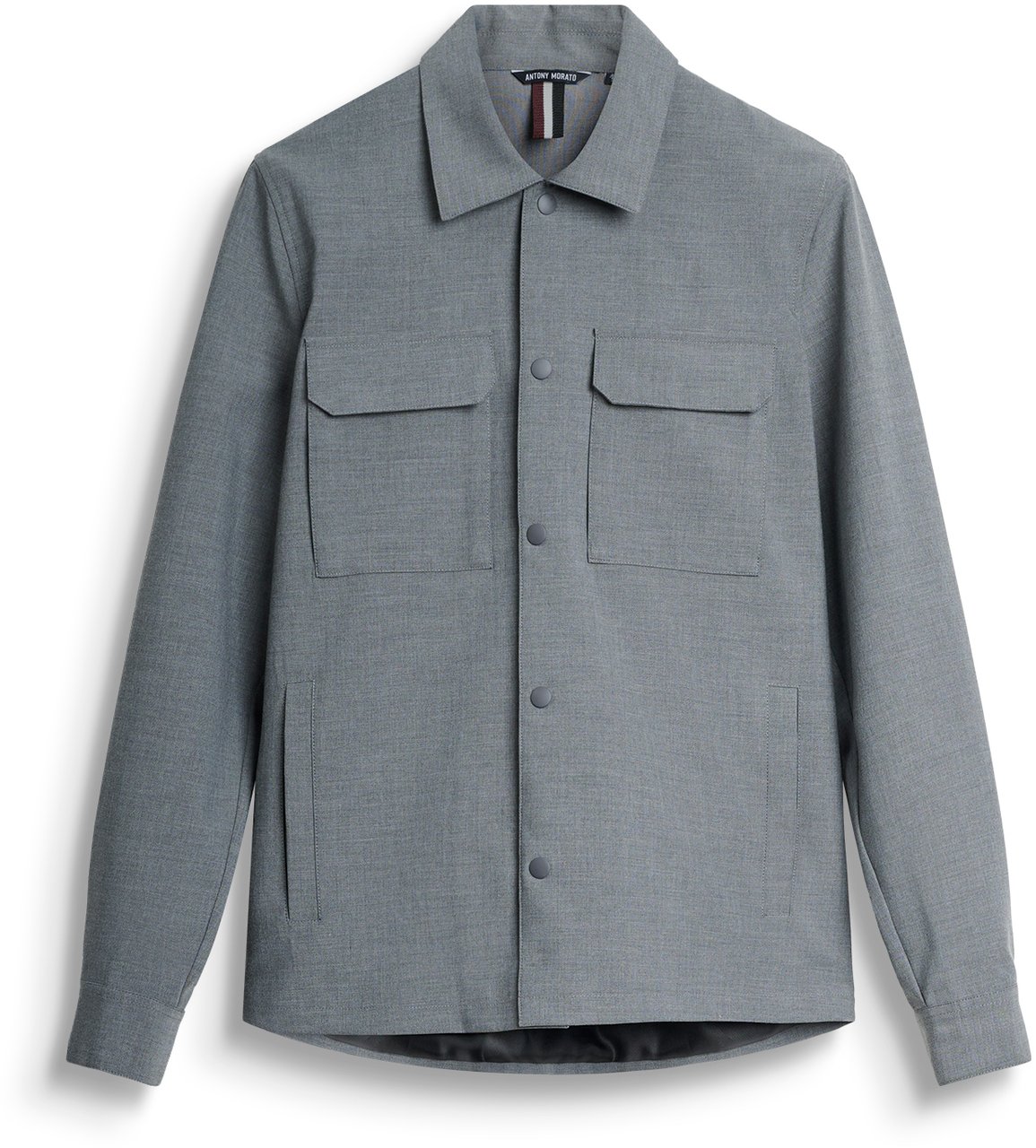 Antony Morato SHIRT REGULAR FIT WITH LOGOED BADGE Grijs