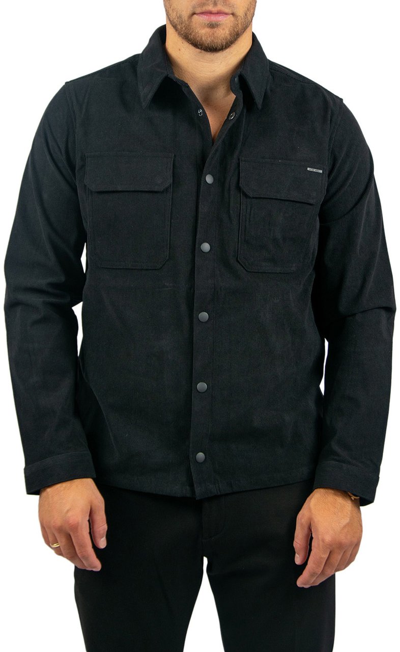 Antony Morato Shirt Regular Fit In Corduroy Zwart