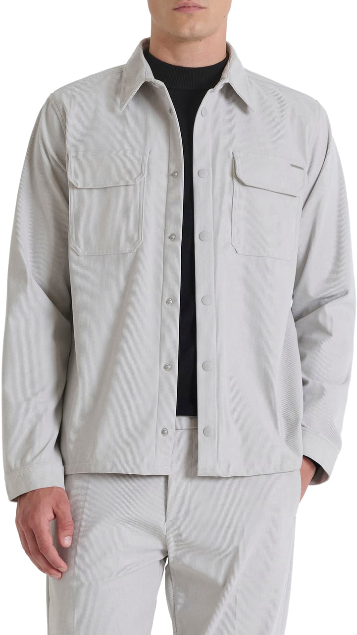 Antony Morato SHIRT REGULAR FIT IN CORDUROY FABRIC WITH LOGOED BADGE Wit