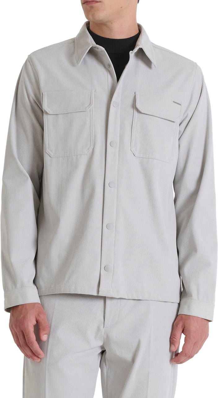 Antony Morato SHIRT REGULAR FIT IN CORDUROY FABRIC WITH LOGOED BADGE Wit