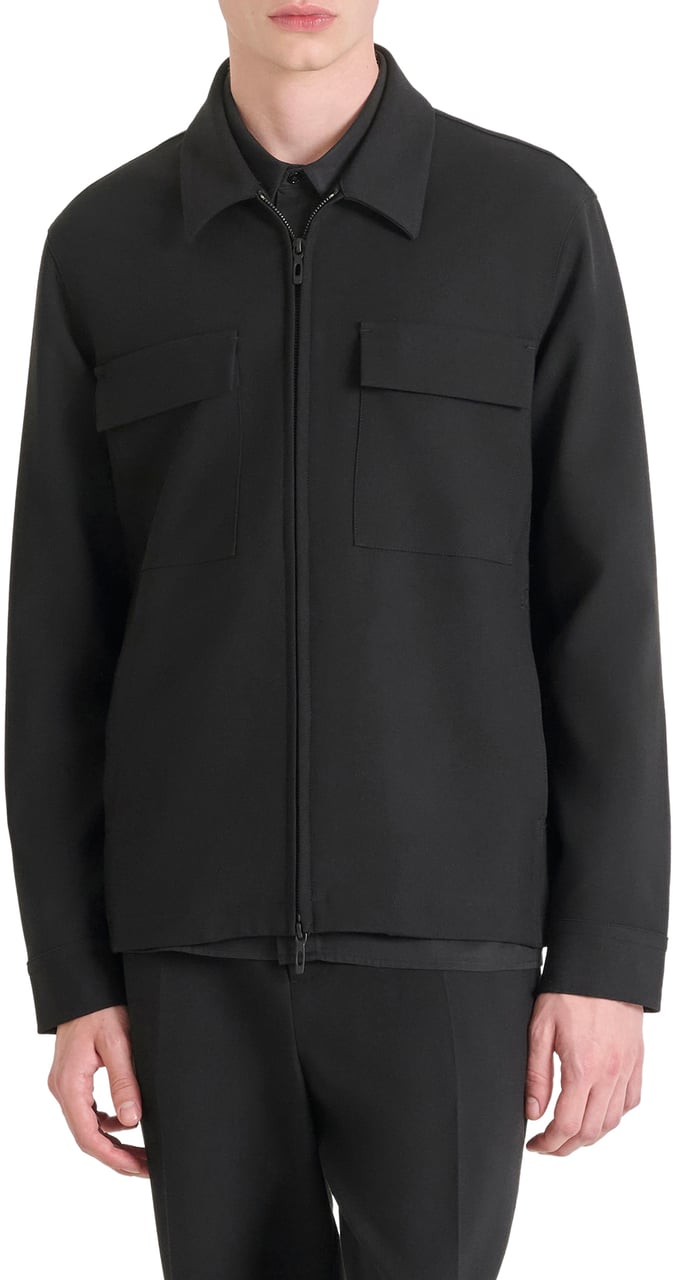 Antony Morato SHIRT REGULAR FIT WITH LOGOED BADGE Zwart