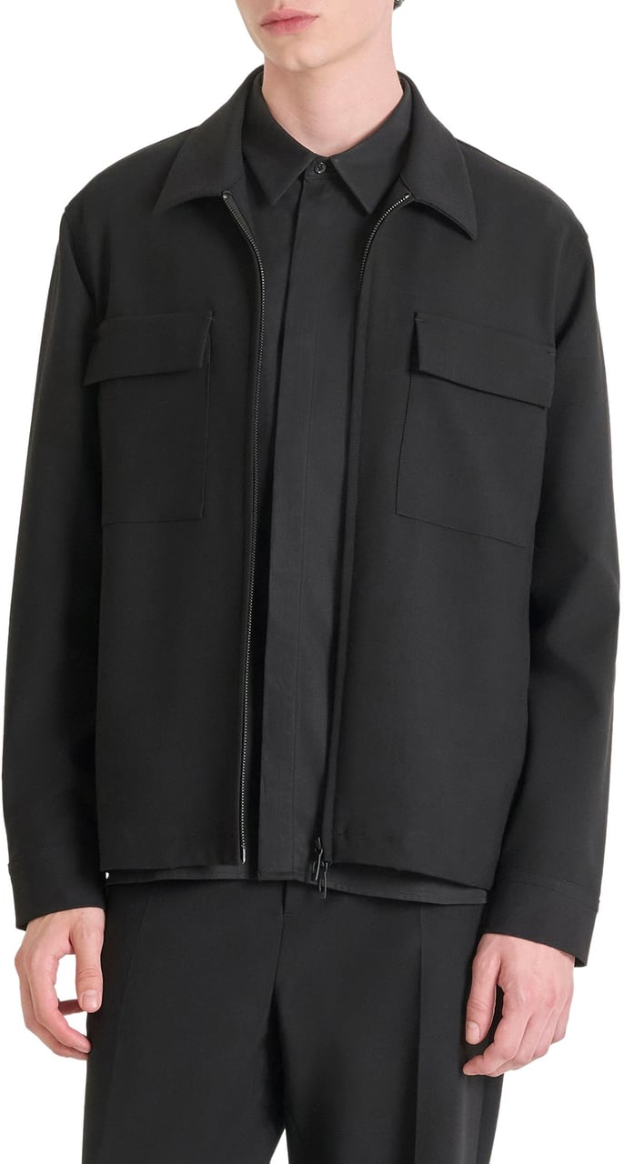 Antony Morato SHIRT REGULAR FIT WITH LOGOED BADGE Zwart