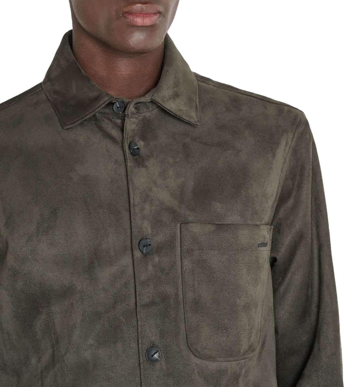 Antony Morato SHIRT REGULAR FIT SUEDE HANDFEEL WITH LOGOED BADGE Groen