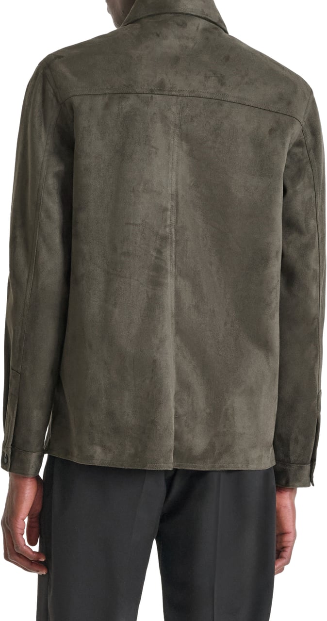 Antony Morato SHIRT REGULAR FIT SUEDE HANDFEEL WITH LOGOED BADGE Groen