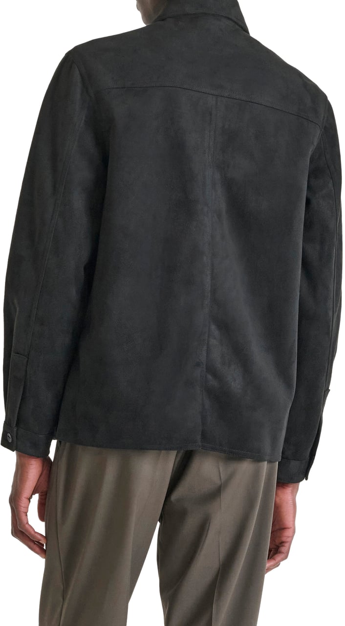 Antony Morato SHIRT REGULAR FIT SUEDE HANDFEEL WITH LOGOED BADGE Zwart