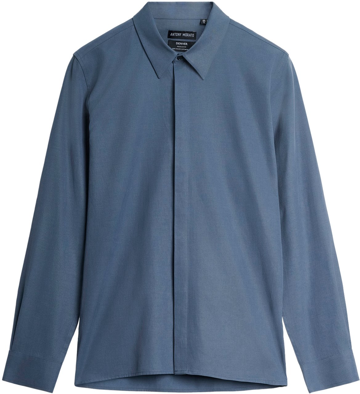 Antony Morato SHIRT DENVER REGULAR FIT WITH LOGOED BADGE Blauw