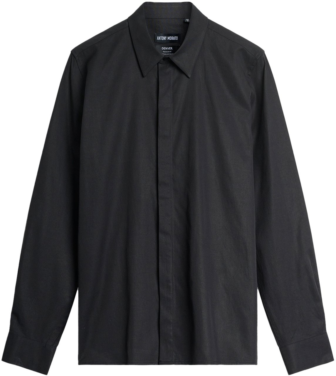 Antony Morato SHIRT DENVER REGULAR FIT WITH LOGOED BADGE Zwart