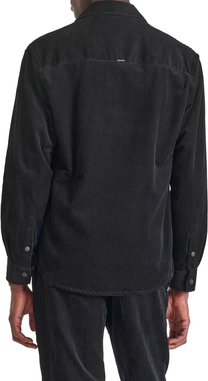Antony Morato SHIRT REGULAR FIT IN CORDUROY COTTON FABRIC WITH LOGOED METAL BADGE Zwart