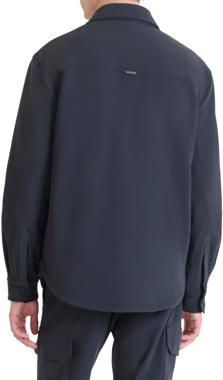 Antony Morato SHIRT REGULAR FIT IN BI-STRETCH FABRIC TECHNO HANDFEEL WITH LOGOED BADGE Blauw