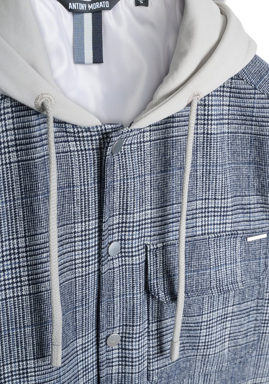 Antony Morato SHIRT REGULAR FIT FABRIC GALLES MOTIF WITH HOOD PADDED WITH ECO PADDING SORONA Divers